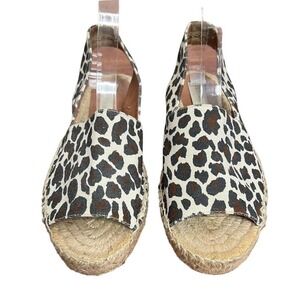 Stella McCartney Espadrilles Leopard Print Open Toe Sling Back Size 36